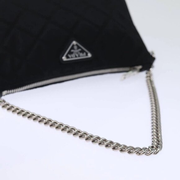 PRADA Chain Shoulder Bag Nylon 2way Black Auth - Picture 6 of 16